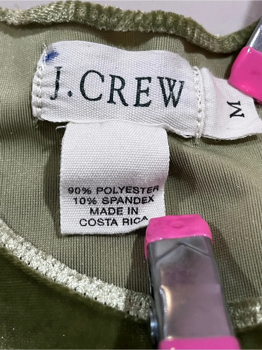 J. Crew Green Velvet Short Sleeve Tee